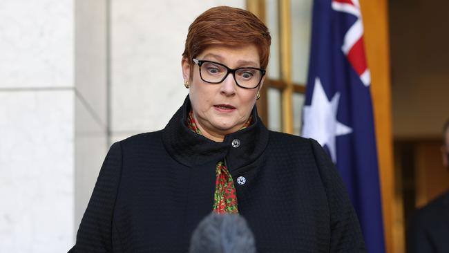 Foreign Minister Marise Payne says Australia is urging the Taliban to engage with peace talks. Picture: NCA NewsWire / Gary Ramage