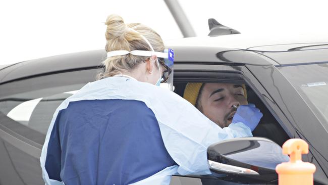 People getting tested at Bondi Beach Covid-19 Test clinic on the 6th of September. PICTURE: Adam Yip