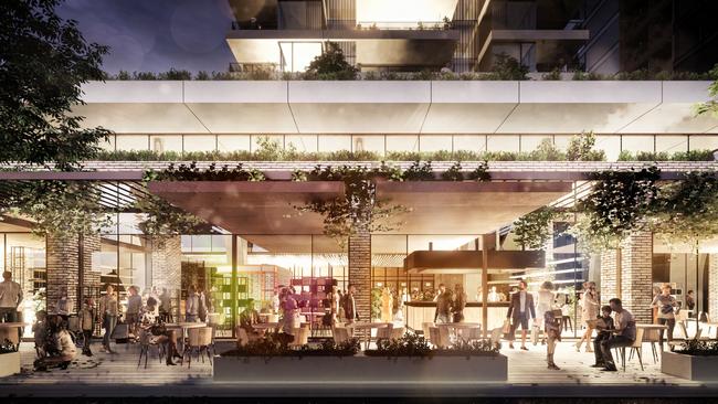 Commercial & General’s proposal includes cafes, shops and restaurants on the lower levels. Picture: Supplied by Adelaide City Council