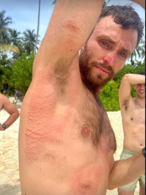 Elliot Foote after he was rescued from the water. Picture: Supplied
