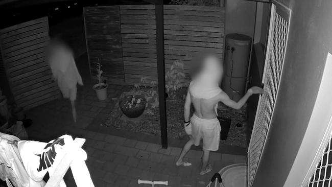 Alleged teen car thieves caught on CCTV casing a Cairns property. Picture: Queensland Police