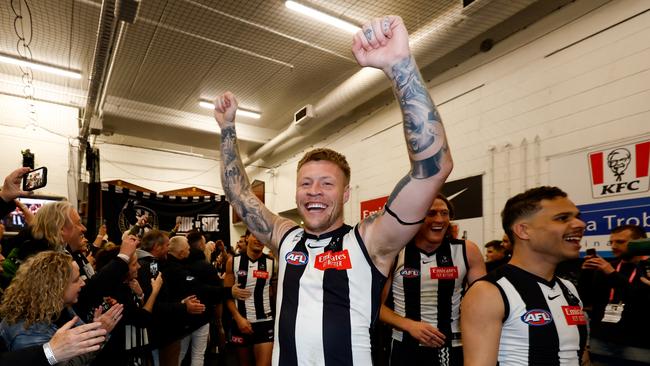 ‘A guy who has grown up’: Craig McRae said Jordan De Goey trained “unbelievably well” in preparation for the preliminary final. Picture: Dylan Burns / Getty Images