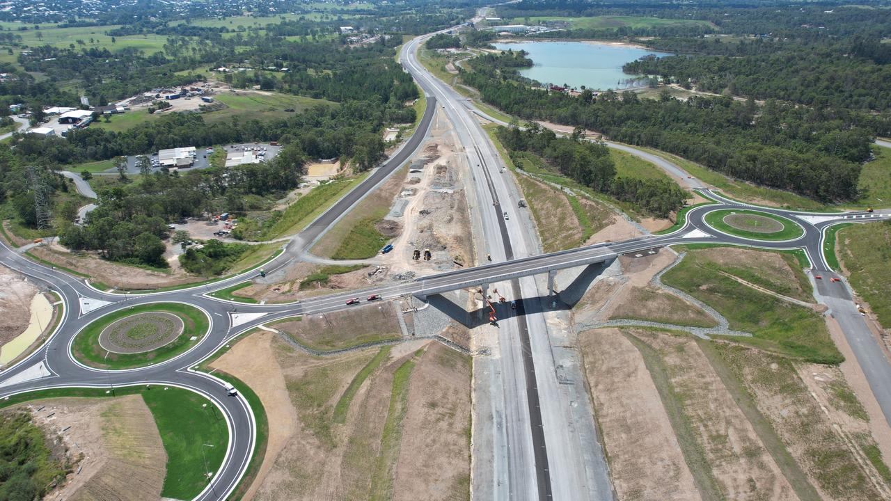 Flood Road interchange looking north. Shared April 19, 2023. Picture: Transport and Main Roads