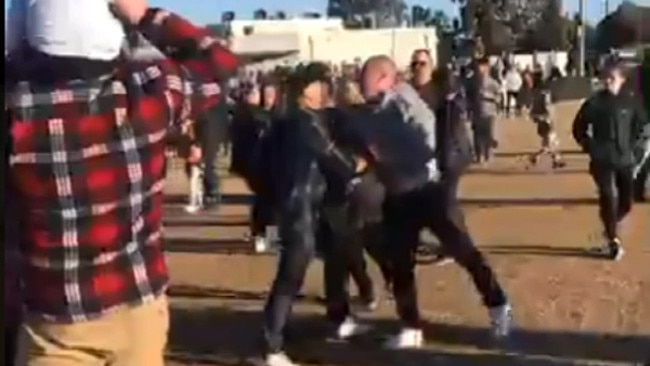 Footage has emerged of the aftermath of a brawl at a junior football grand final. Picture: 3AW