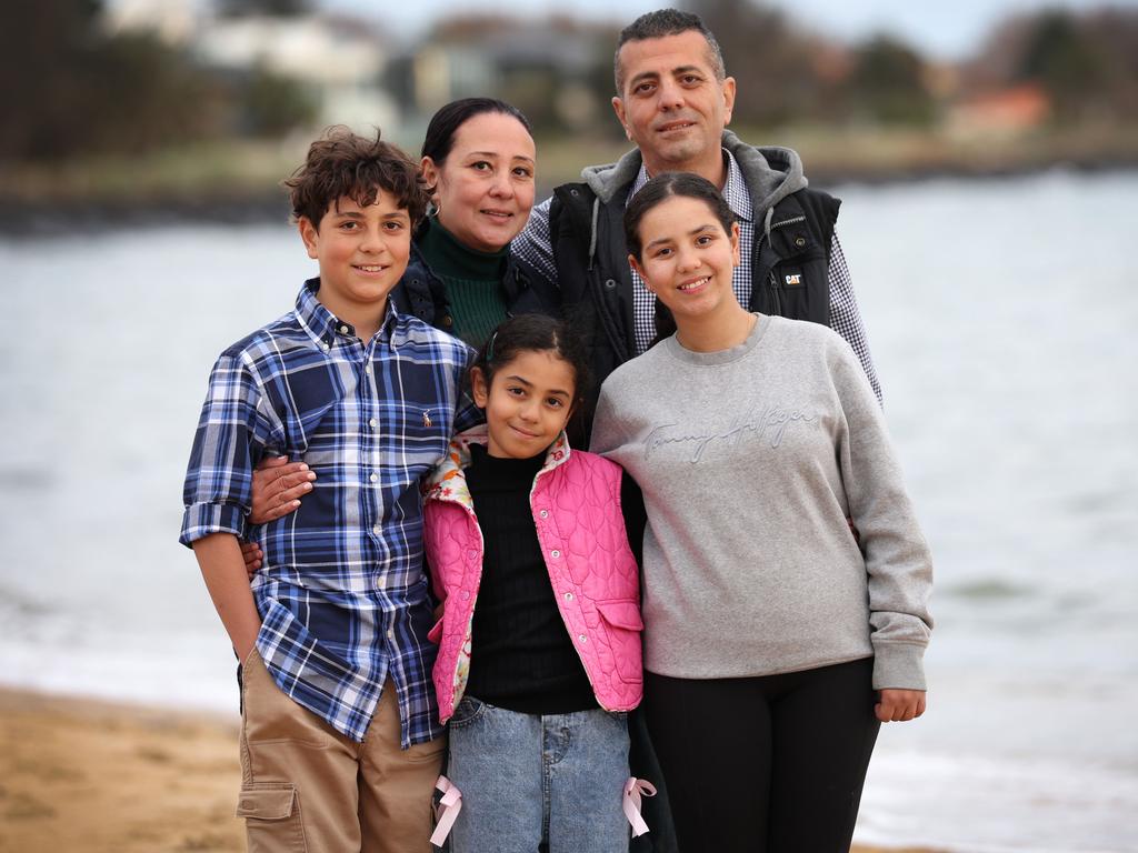 Peter with wife Fiby, son Giovanni, 12, and daughters Celina, 8, and Natalie, 14. Picture: David Caird
