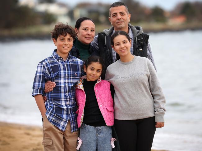 Peter with wife Fiby, son Giovanni, 12, and daughters Celina, 8, and Natalie, 14. Picture: David Caird