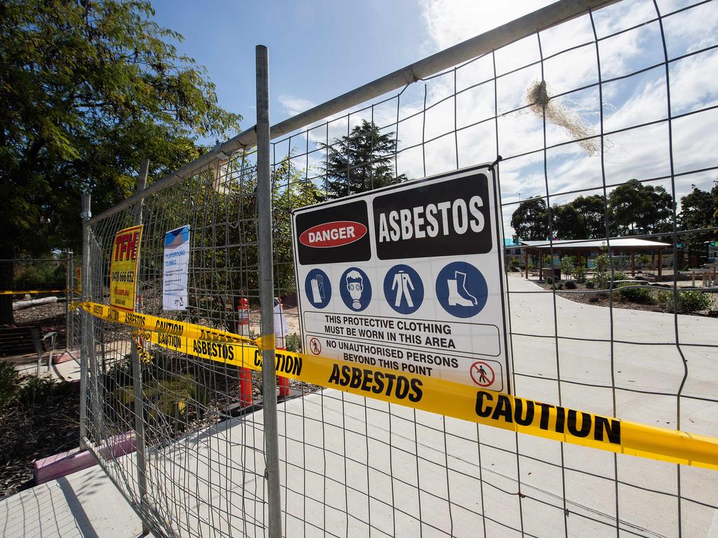 The Donald McLean Reserve playground in Spotswood was the first site which sparked wider concerns about asbestos across Melbourne. Picture: NCA NewsWire / Nicki Connolly