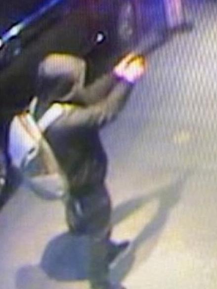 The masked gunman on CCTV as he allegedly killed US health insurance executive Brian Thomspson outside a New York hotel on December 4. Picture: AFP/NYPD