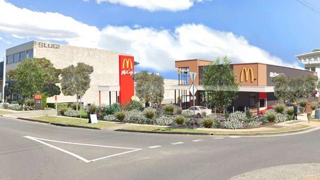 An artist's impression of a proposed McDonald's fast food restaurant, with drive-through facility, proposed at Manly Vale. Picture: Webber Architects