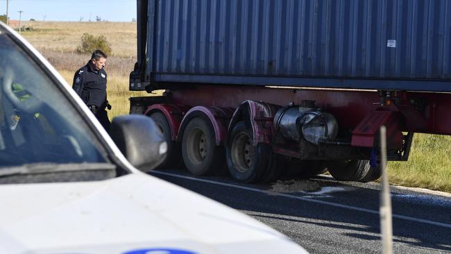 The deceased man’s vehicle appears to have first hit the side of a truck.