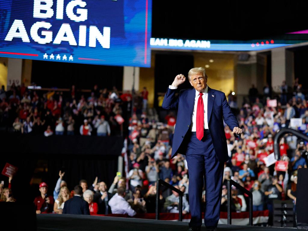 Mr Trump campaigning in Pennsylvania. Picture: AFP