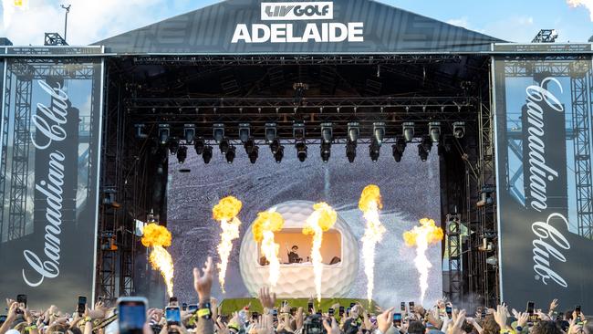 Dom Dolla performs after the first round of LIV Golf Adelaide. Picture: Charles Laberge
