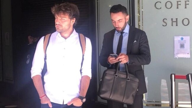 Alessandro Greco (left) outside court earlier this year.