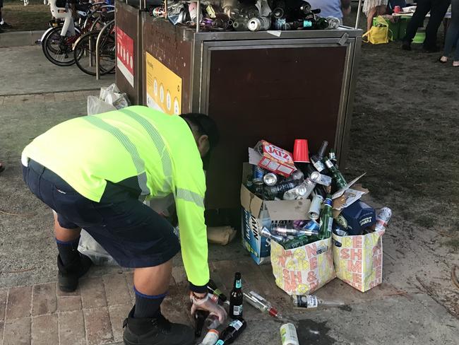 Northern Beaches Council spent $20,000 last summer on extra staff to clean up after revellers along East Esplanade at Manly. Picture: Supplied