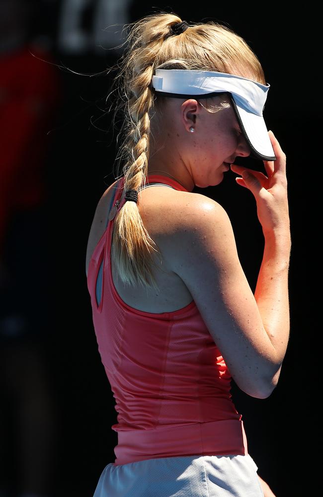 Harriet Dart had a tough opening day at the Australian Open. Picture: Michael Klein