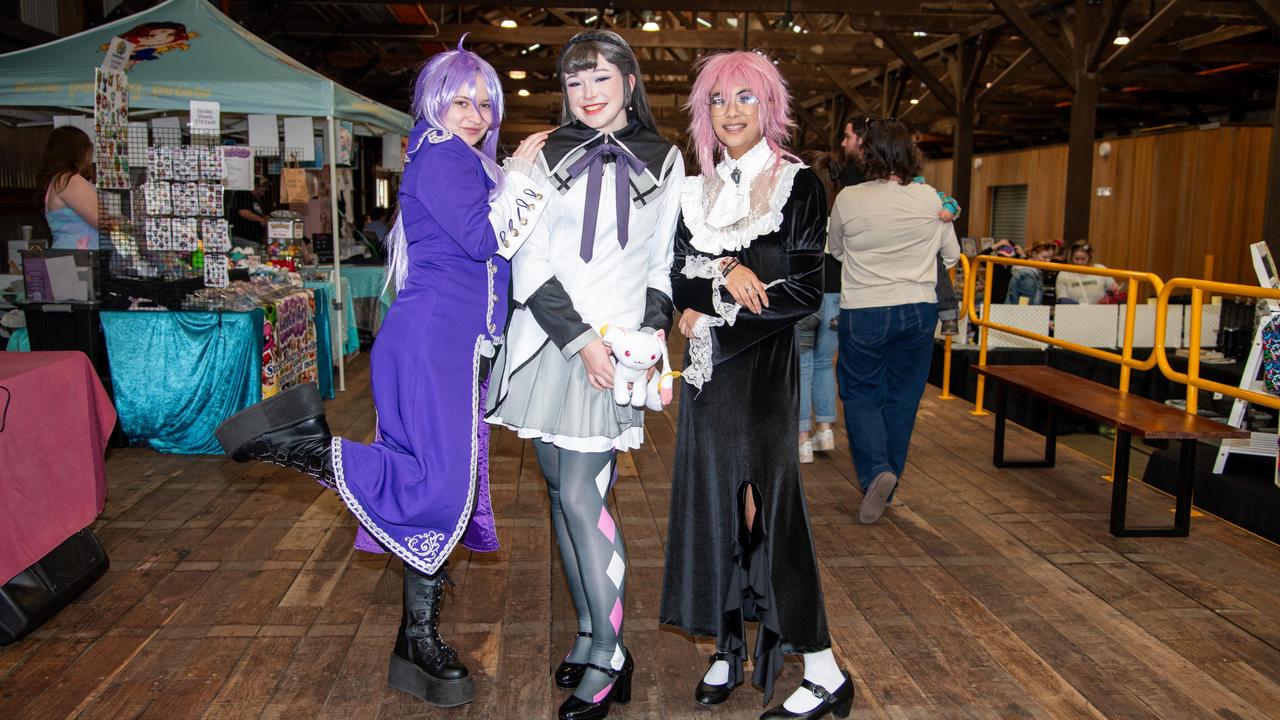 Madison Smith - Duke Venomnia, Erin McNaughton - Homura Akemi and Sabriya Bumatay - Crona. Comic-Gedden at the Goods Shed.Sunday June 30th, 2024