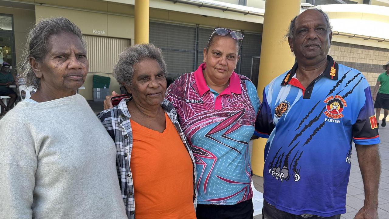 'We're refugees': Wujal Wujal residents Marie Shipton, Auntie Kathleen Walker, Coraleen Shipton and Uncle William Harrigan.