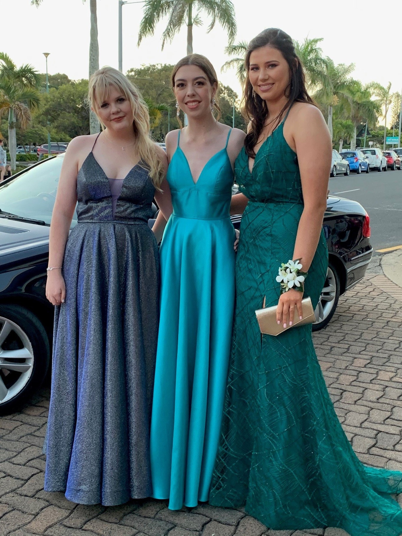 Grace Buckley, Georgia McTaggart and Maya Mackay looking gorgeous at the Fraser Coast Anglican College formal.