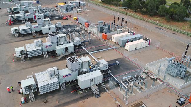 The back-up diesel generators at the old Holden factory in Elizabeth. Picture: APR Energy