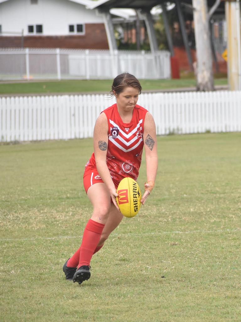 Brigette Fitzsimon in the North Mackay Saints and Eastern Swans clash in the senior women's McDonald's Mackay Cup, August 21, 2021. Picture: Matthew Forrest