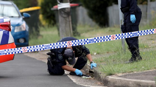 Police officers search Rymill Road in Tregear on Monday. Picture: NCA NewsWire / Damian Shaw