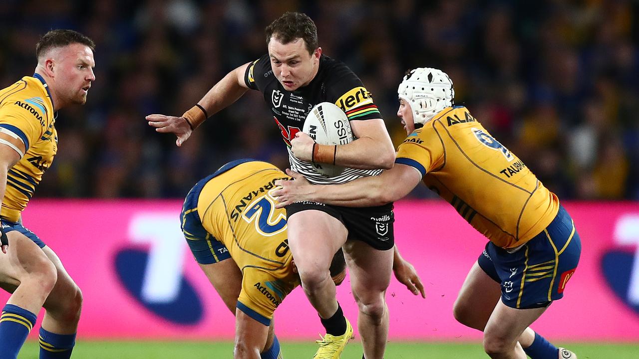 Dylan Edwards of the Panthers heads out to warm up before the NRL Round 7  match between the Newcastle Knights and the Penrith Panthers at McDonald  Jones Stadium in Newcastle, Saturday, April