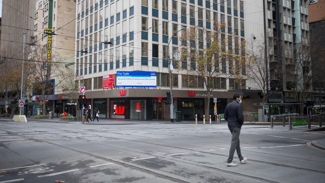 Melbourne’s CBD during lockdown this week. Picture: NCA NewsWire / Paul Jeffers