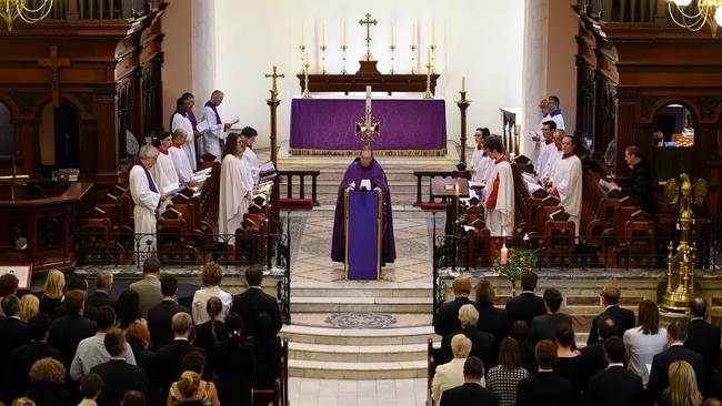 Reverend Andrew Sempell, formerly rector of St James’ Church, Sydney, leads a service. Picture: Dan Himbrechts