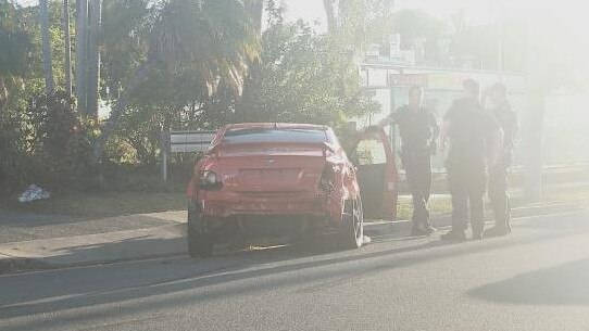 The car didn't have any plates. Picture: Kay Evans