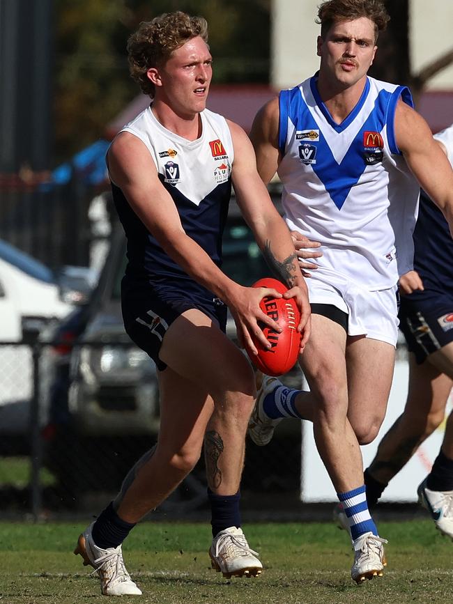 Ballarat: Melton South’s Cody Chapman on the run. Picture: Hamish Blair