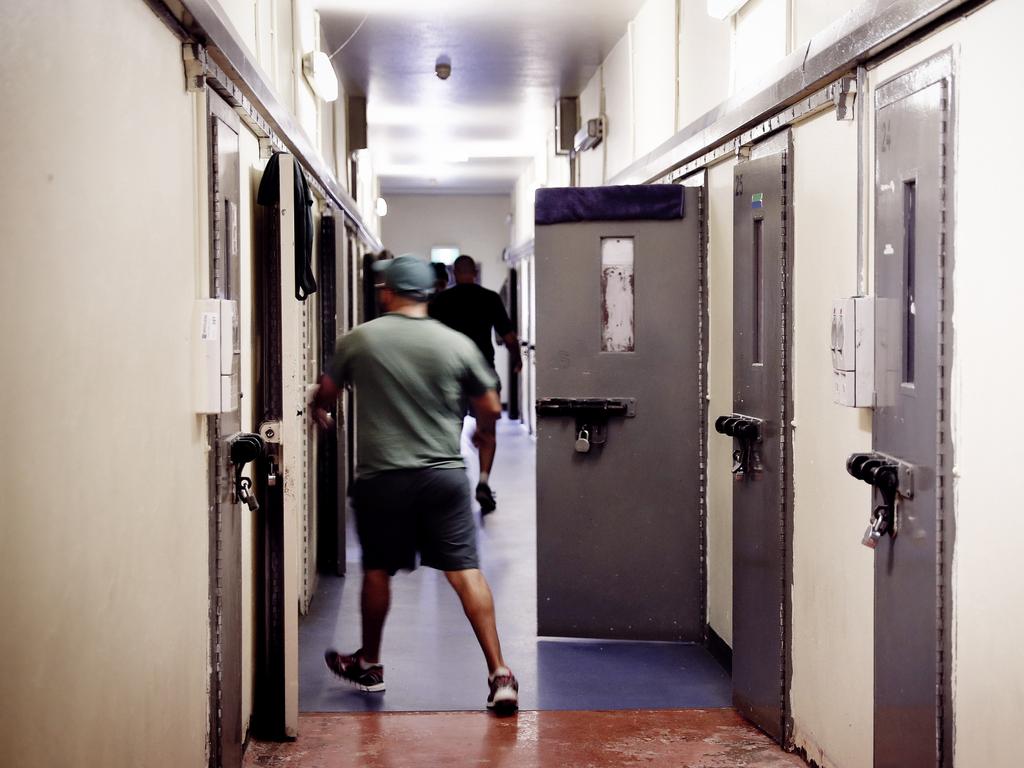 Offenders in their prison green uniforms inside Goulburn maximum security jail complex in the NSW Southern Highlands. Picture: Sam Ruttyn