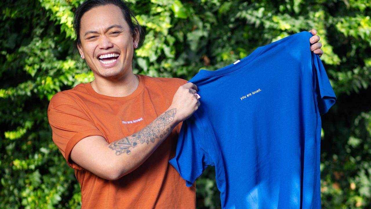 MasterChef contestant Khanh Ong for started T-shirts called You Are Loved to spread love and positivity. Picture: Mark Stewart