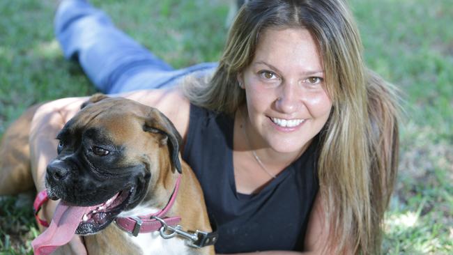 Marley and Ana Phillips, eight months after a brutal hit and run left the Campsie Boxer fighting for life. Picture: Tim Clapin