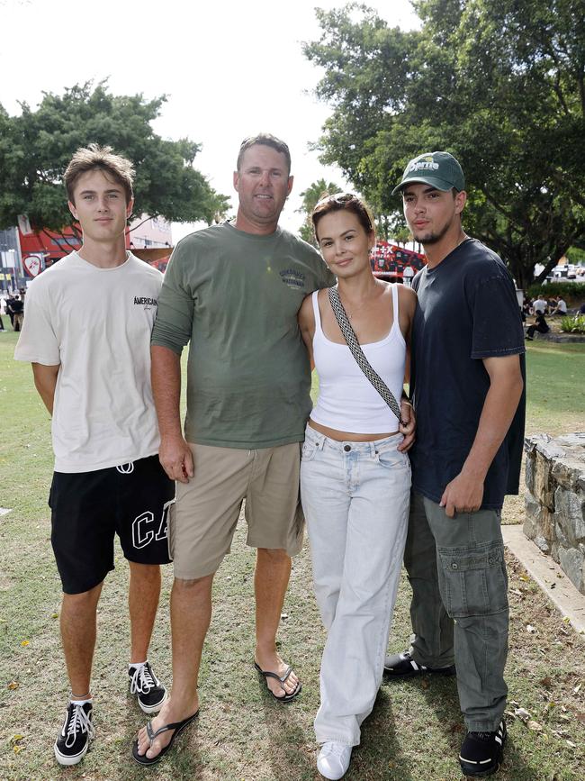 Isaac Bailey, Dan Bailey, Mel Bailey and Jayden Bailey at the Ed Sheeran concert at Suncorp Stadium. Picture: Josh Woning