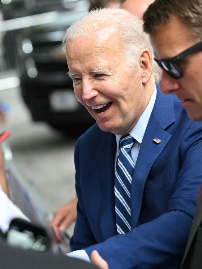 US President Biden greets supporters outside his hotel in Atlanta ahead of the debate. Picture: Mandel Ngan / AFP