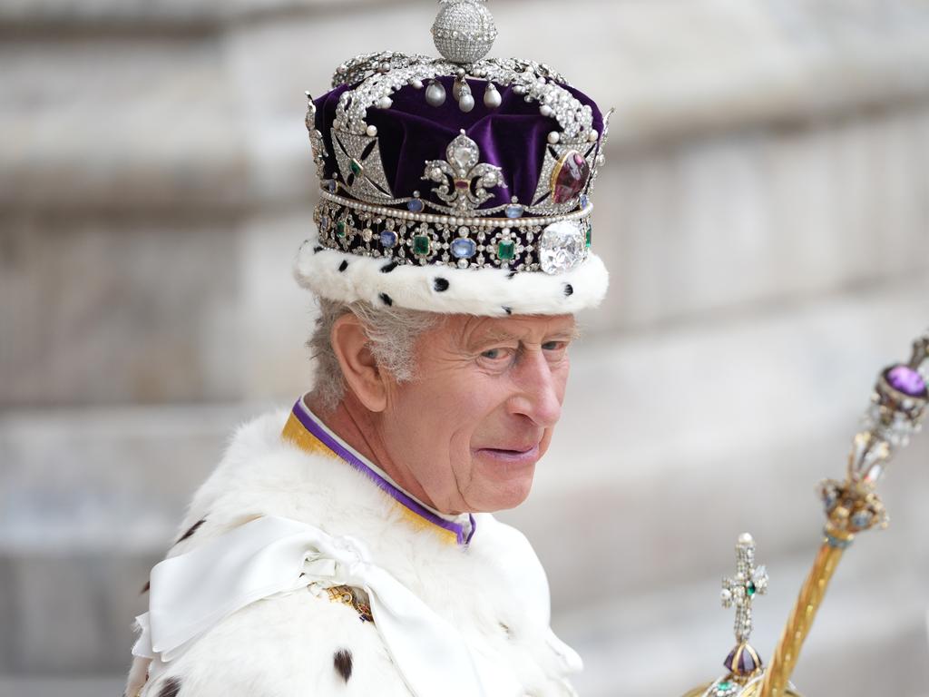 King Charles III leaves Westminster Abbey after his coronation. Picture: Dan Charity - WPA Pool/Getty Images