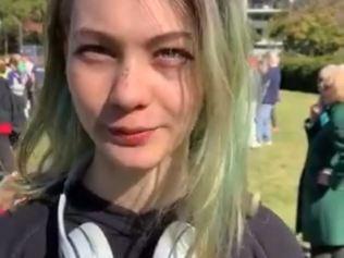 A teen activist at the School Strike for Climate Rally. Picture: Twitter