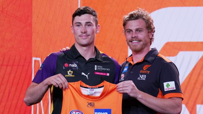 The Giants picked Lachie Ash, left, at pick 4 in 2019. Picture: Michael Dodge