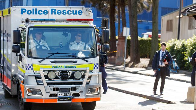 Police on the scene of a stabbing at Sydney University. Picture: NewsWire / Nikki Short