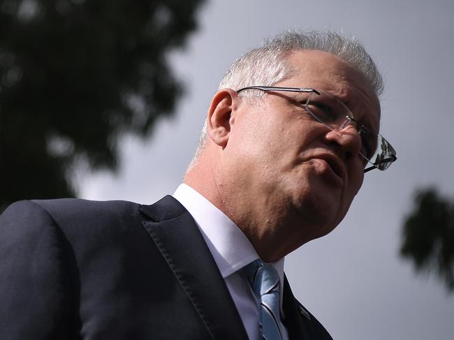 Prime Minister Scott Morrison speaks to the media during a infrastructure press conference at Macquarie Park in Sydney, Monday, June 29, 2020. (AAP Image/Joel Carrett) NO ARCHIVING