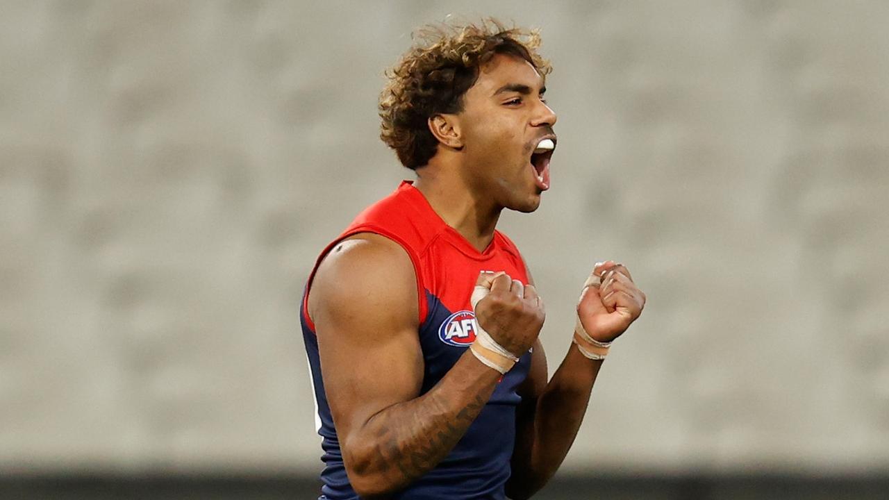 Melbourne has condemned a racist attack on Indigenous star Kysaiah Pickett. Picture: Michael Willson/AFL Photos via Getty Images