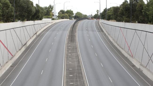 An empty South Rd during peak hour this morning. Picture Tait Schmaal