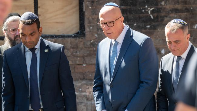 Opposition Leader Peter Dutton issued a full-page statement saluting Israel statehood. Picture: Tony Gough