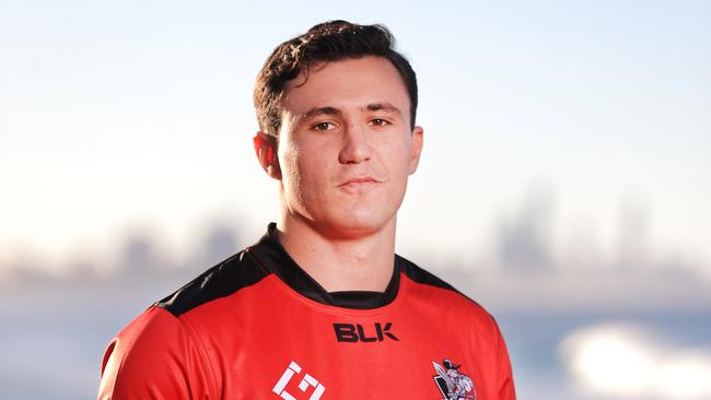 Griffith University Knights flanker Harrison Cumming during the Gold Coast Rugby Union Captains media call for the 2020 Rugby launch at Burleigh Heads. Photo Scott Powick Newscorp