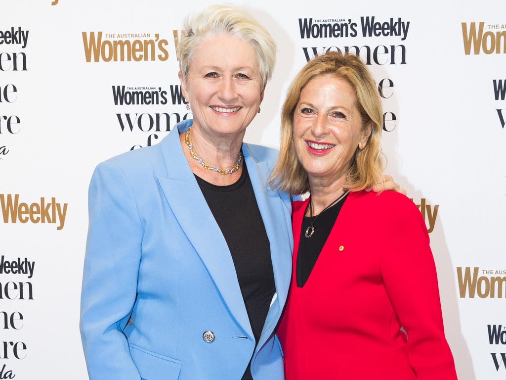Kerryn Phelps and Jackie Stricker-Phelps. Picture: Dylan Robinson