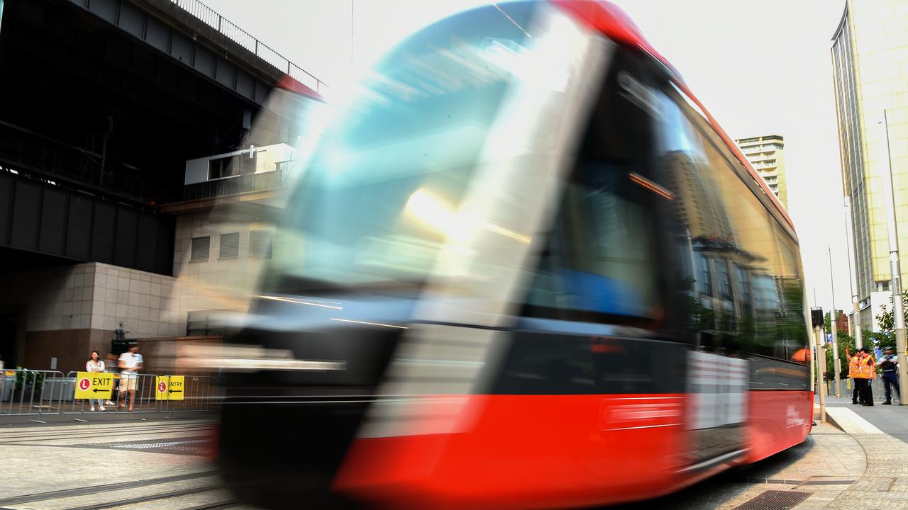 Don’t get excited. The trams aren’t actually this fast. Picture: AAP Image/Bianca De Marchi.