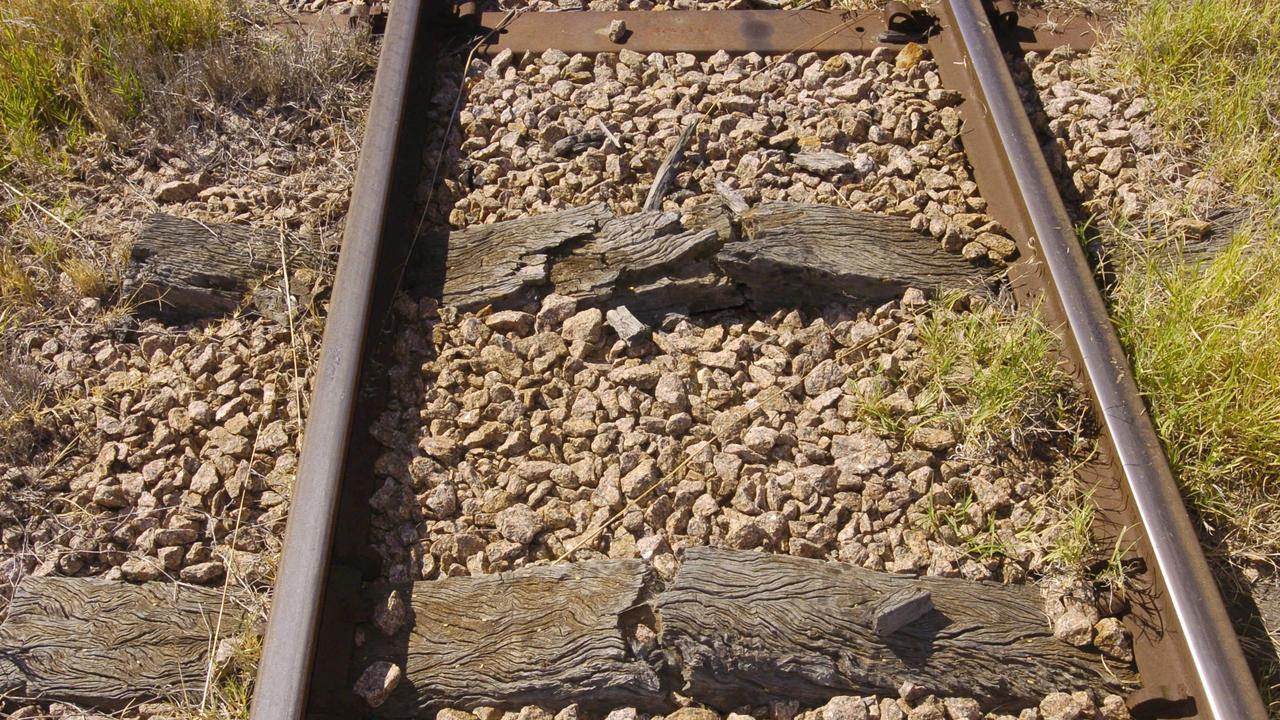 The closed rail line is disintegrating near Wudinna.