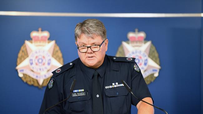 Victoria Police Assistant Commissioner Luke Cornelius on Monday. Picture: AAP