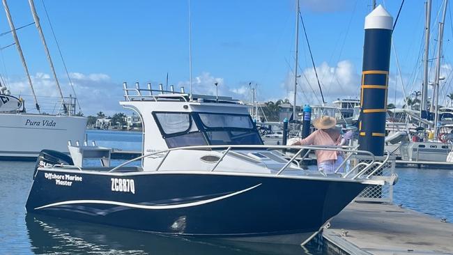 The 6.8m aluminium plate boat, an Offshore Marine Master, was stolen from the Mooloolaba Marina.