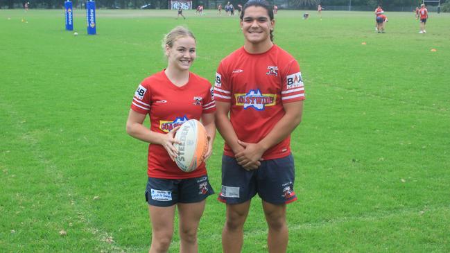 Illawarra Steelers captains Kasey Reh (Tarsha Gale) and Daniel Meafou (SG Ball). Picture: Kevin Merrigan